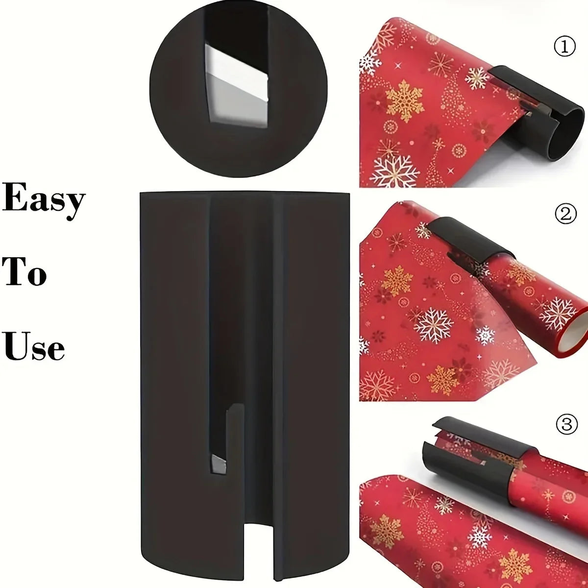 1pcPortable Mini Wrapping Paper Cutter Christmas Packaging Paper Cutting Knife CuttingWrapping Paper Cutter Tool Tube Gift Wrap