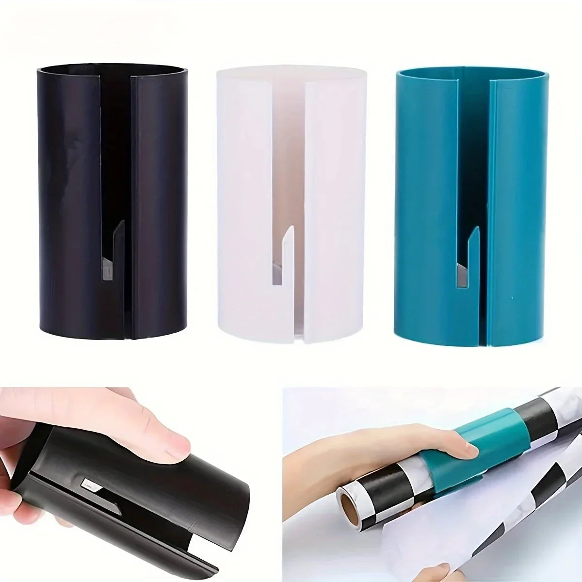 1pcPortable Mini Wrapping Paper Cutter Christmas Packaging Paper Cutting Knife CuttingWrapping Paper Cutter Tool Tube Gift Wrap